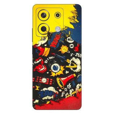 Xiaomi Redmi Phone Skins (All Models) - Pacific Doodle Art - 3D Embossed Finish (L-120) Redmi Note 13 5G