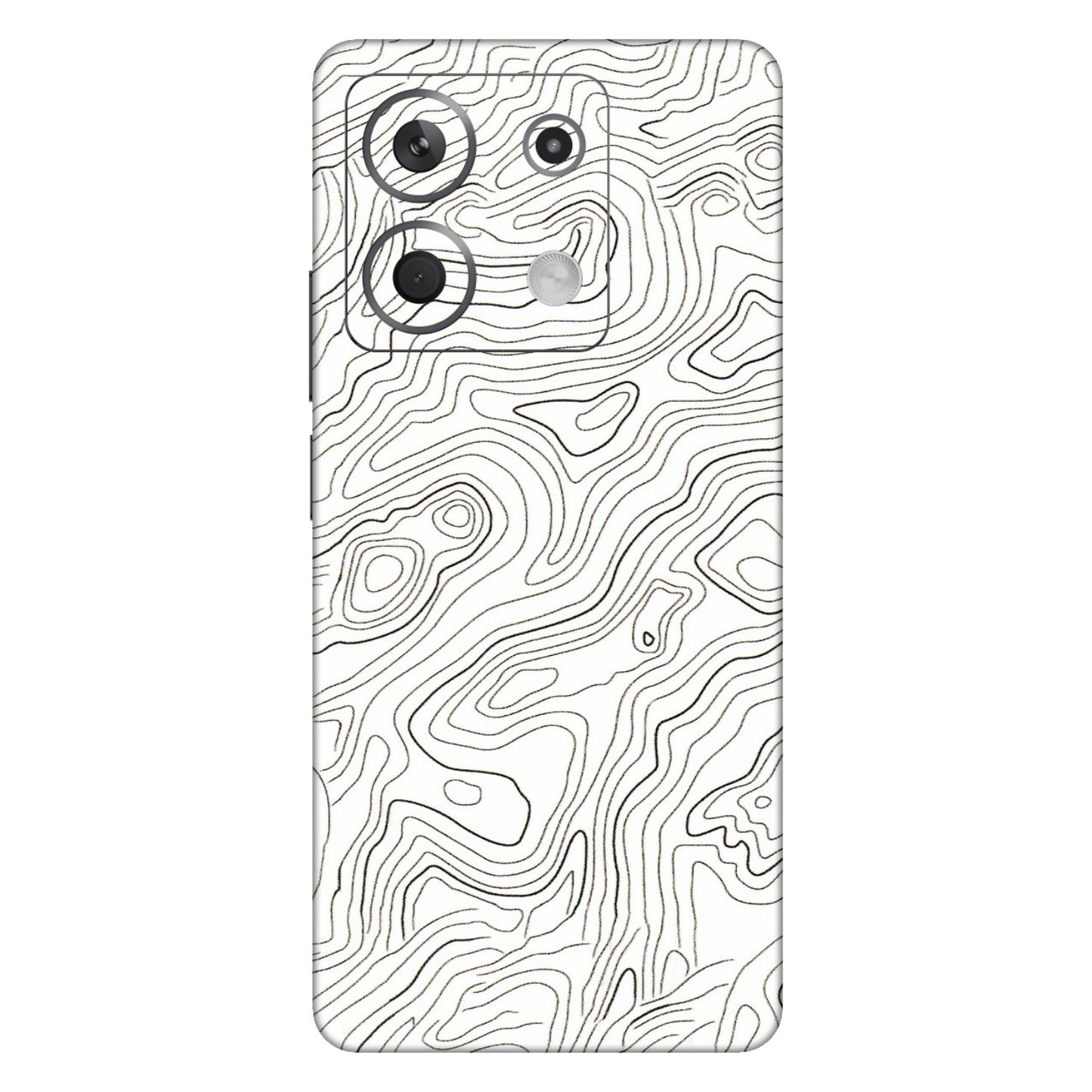 Xiaomi Redmi Phone Skins (All Models) - White Black Swirls - 3D Embossed Finish (L-219) Redmi Note 13 5G