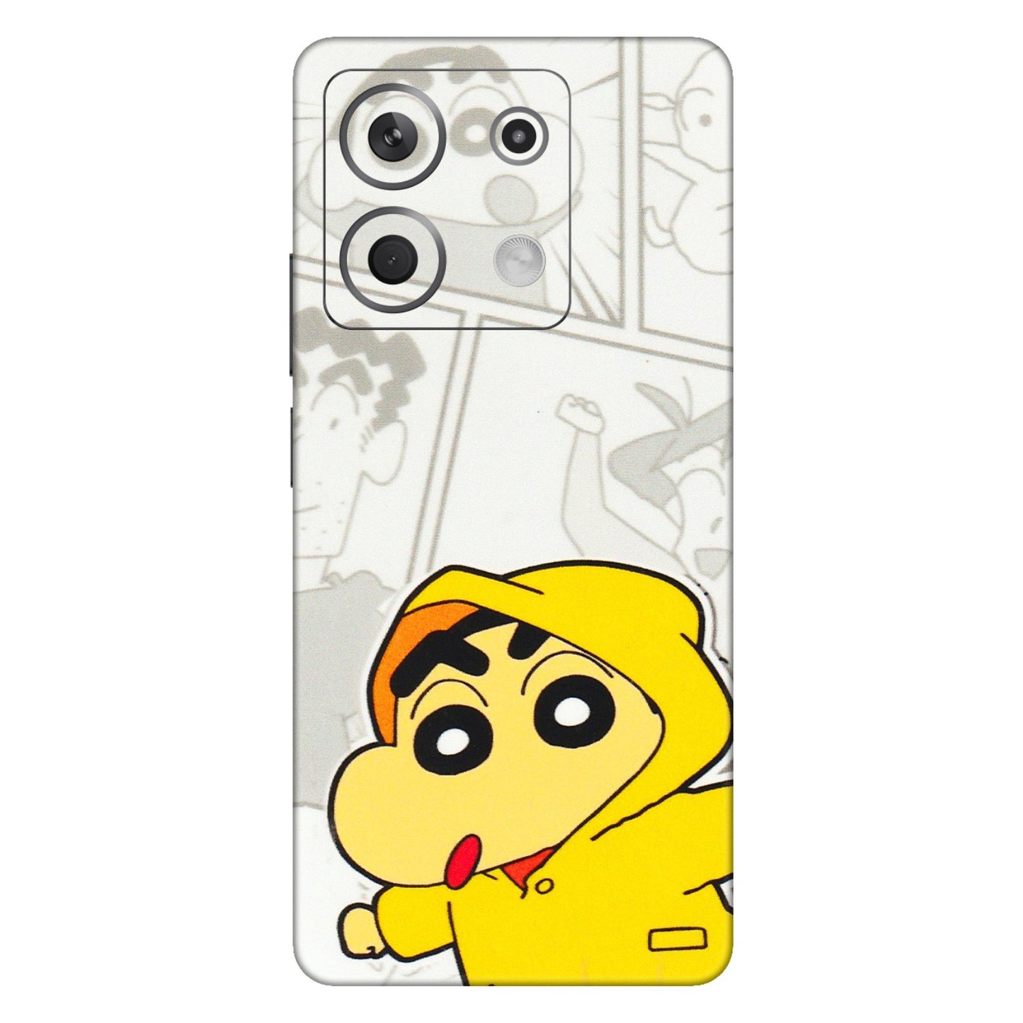 Xiaomi Redmi Phone Skins (All Models) - Yellow Shinchan Comic - 3D Embossed Finish (L-246) Redmi Note 13 5G