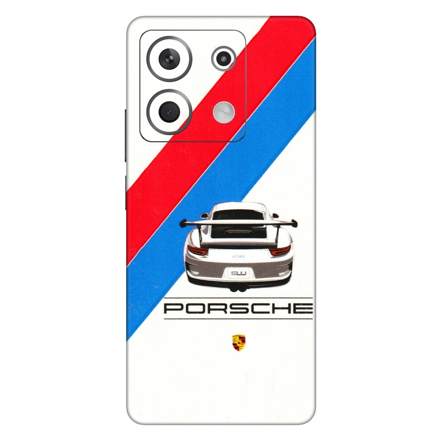 Xiaomi Redmi Phone Skins (All Models) - Porche Car Sober Logo - 3D Embossed Finish (L-248) Redmi Note 13 5G