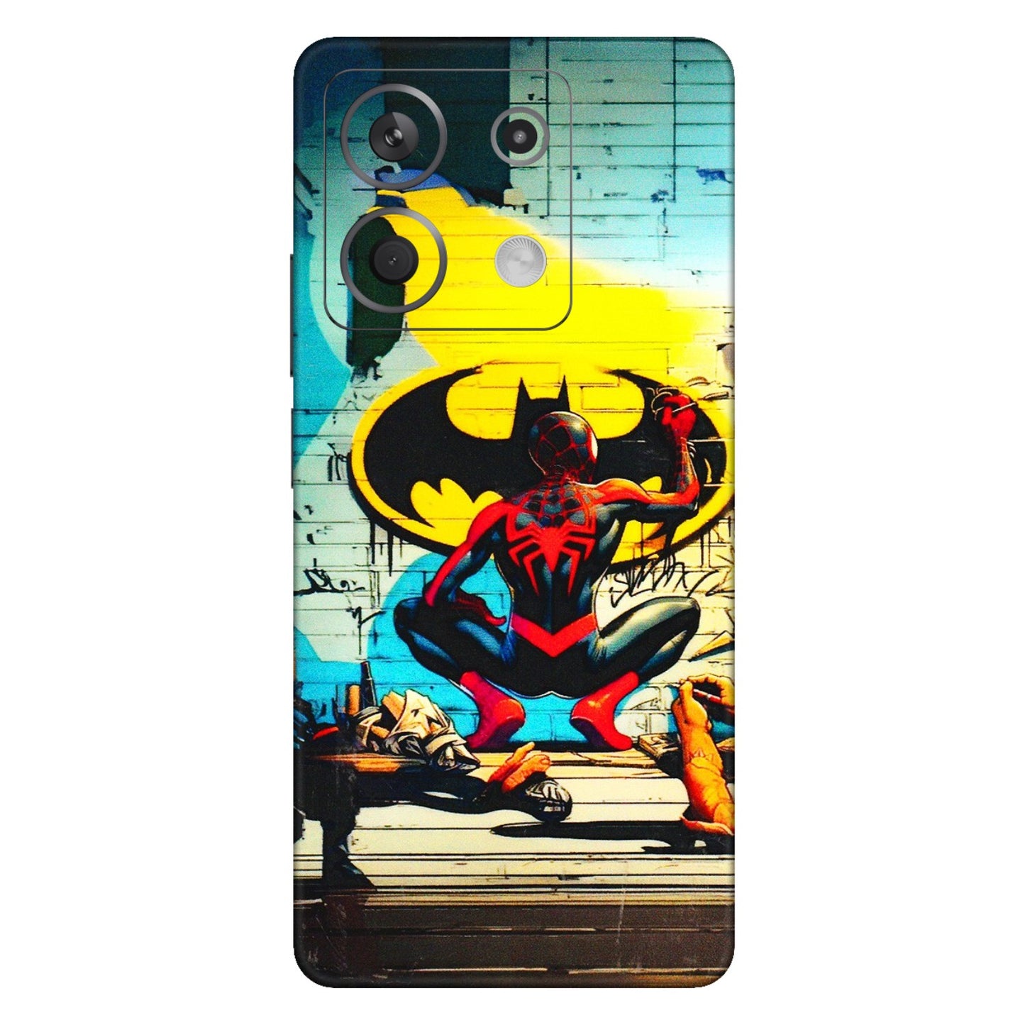 Xiaomi Redmi Phone Skins (All Models) - New Spiderman Bat Logo - 3D Embossed Finish (L-309) Redmi Note 13 5G