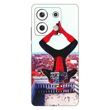 Xiaomi Redmi Phone Skins (All Models) - Spiderman Hanging - 3D Embossed Finish (L-53) Redmi Note 13 5G
