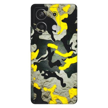 Xiaomi Redmi Phone Skins (All Models) - Yellow Camouflage - 3D Embossed Finish (L-61) Redmi Note 13 5G