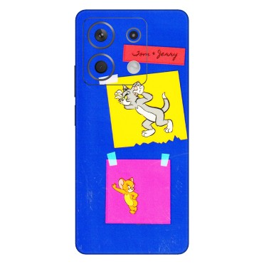 Xiaomi Redmi Phone Skins (All Models) - Tom N Jerry Sticky Notes - 3D Embossed Finish (L-88) Redmi Note 13 5G