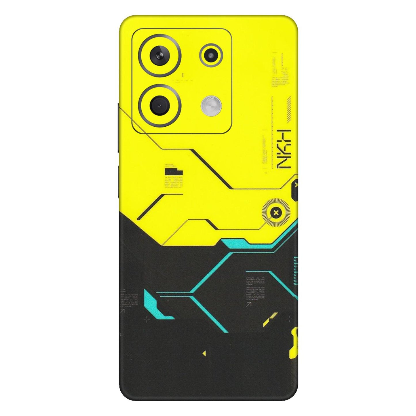 Xiaomi Redmi Phone Skins (All Models) - Black Yellow Technica - Matte Finish (M-53) Redmi Note 13 5G