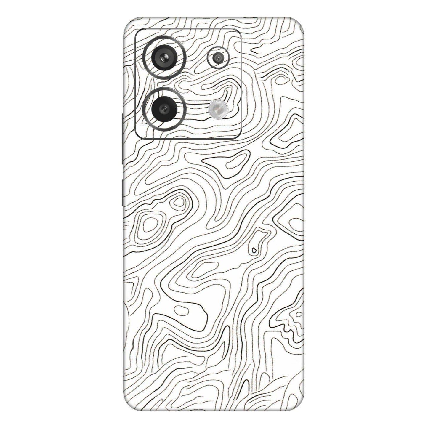 Xiaomi Redmi Phone Skins (All Models) - White Black Swirls - 3D Embossed Finish (L-219) Redmi Note 13 Pro 5G