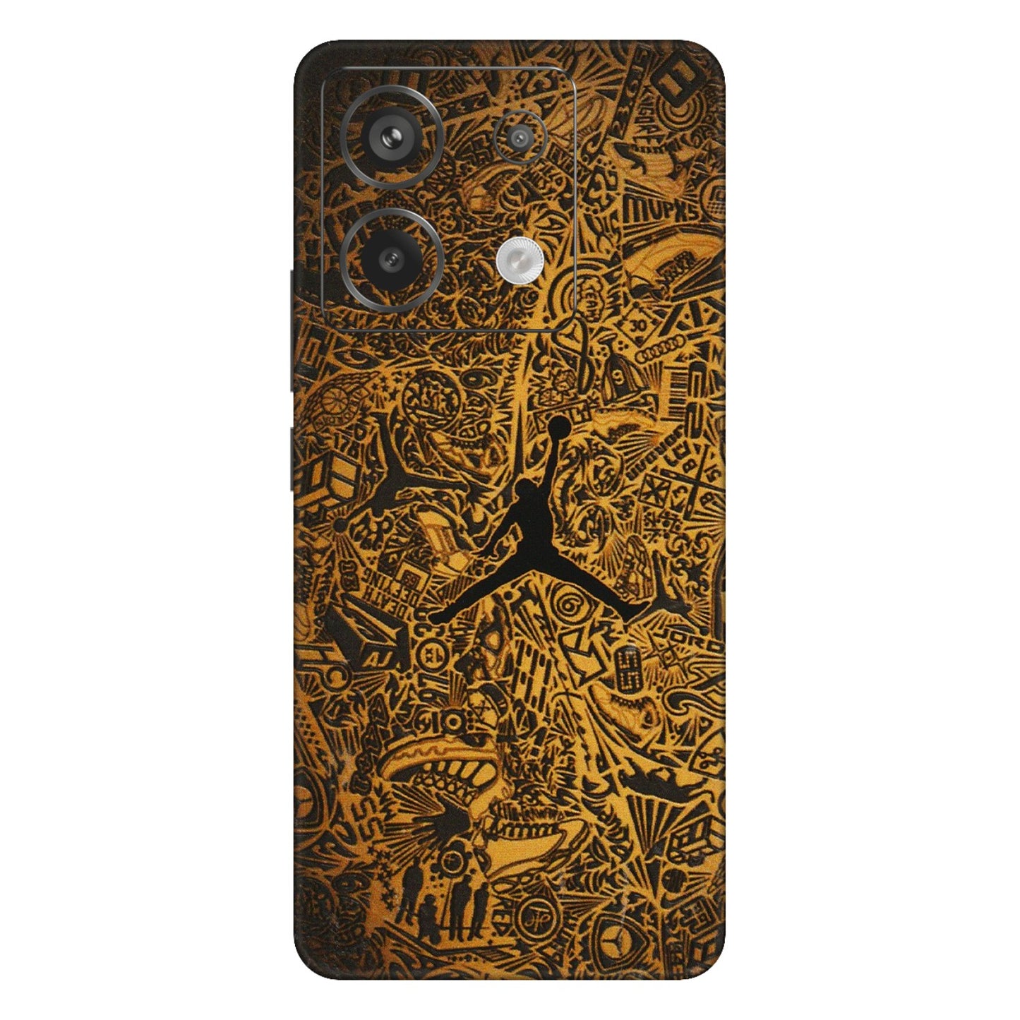 Xiaomi Redmi Phone Skins (All Models) - Premium Gold Basketball Player - 3D Embossed Finish (L-236) Redmi Note 13 Pro 5G