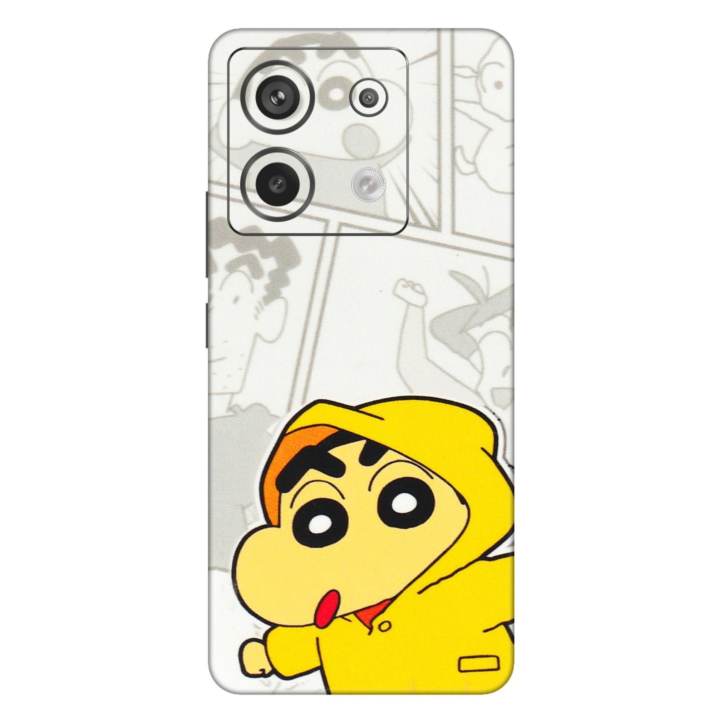Xiaomi Redmi Phone Skins (All Models) - Yellow Shinchan Comic - 3D Embossed Finish (L-246) Redmi Note 13 Pro 5G