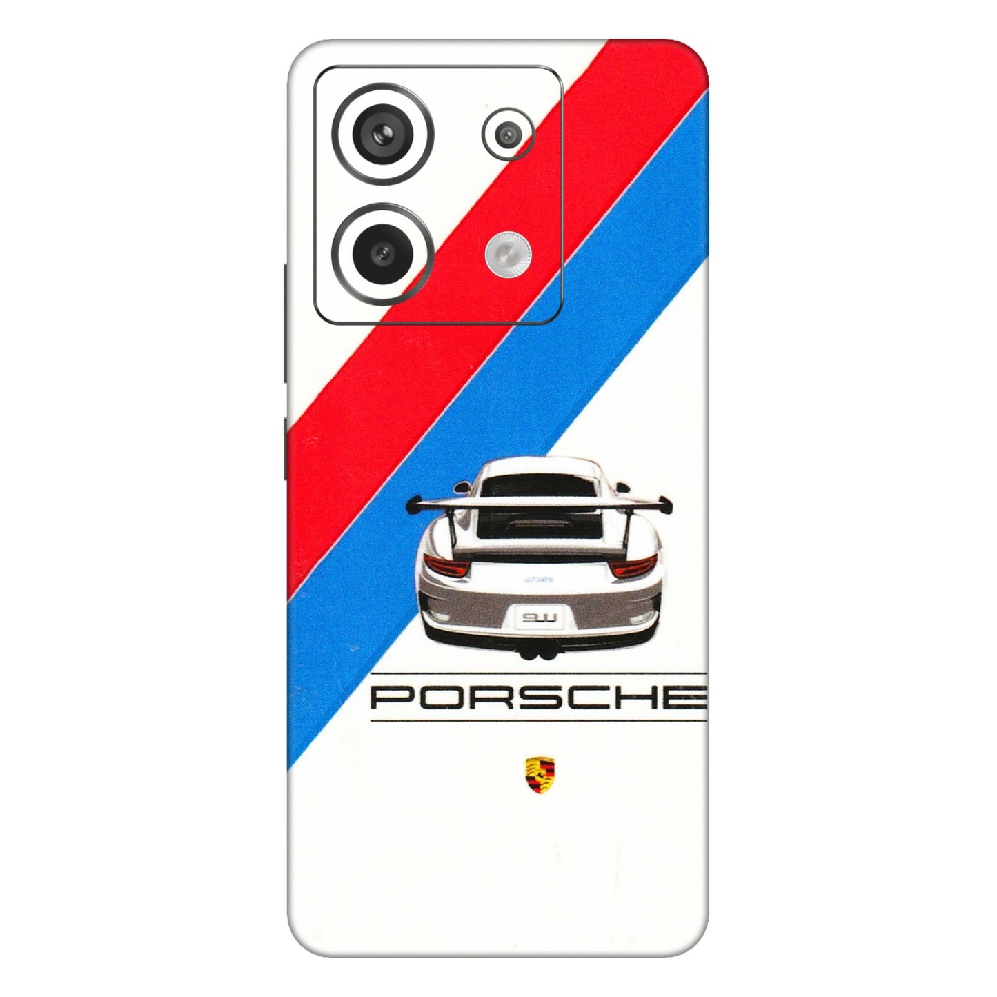 Xiaomi Redmi Phone Skins (All Models) - Porche Car Sober Logo - 3D Embossed Finish (L-248) Redmi Note 13 Pro 5G