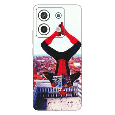 Xiaomi Redmi Phone Skins (All Models) - Spiderman Hanging - 3D Embossed Finish (L-53) Redmi Note 13 Pro 5G