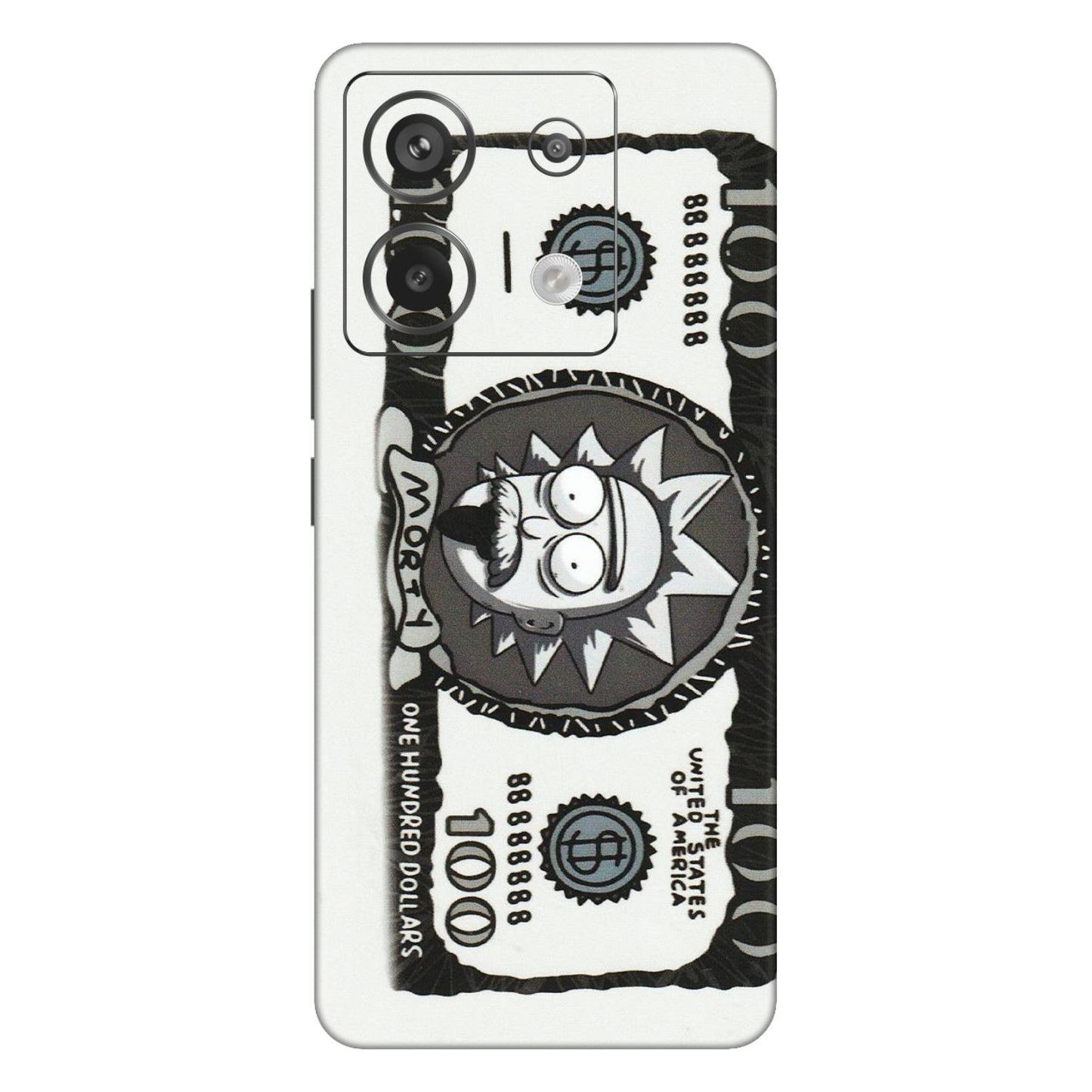 Xiaomi Redmi Phone Skins (All Models) - Rick And Morty Hundred Dollar Anime - Matte Finish (M-161) Redmi Note 13 Pro 5G