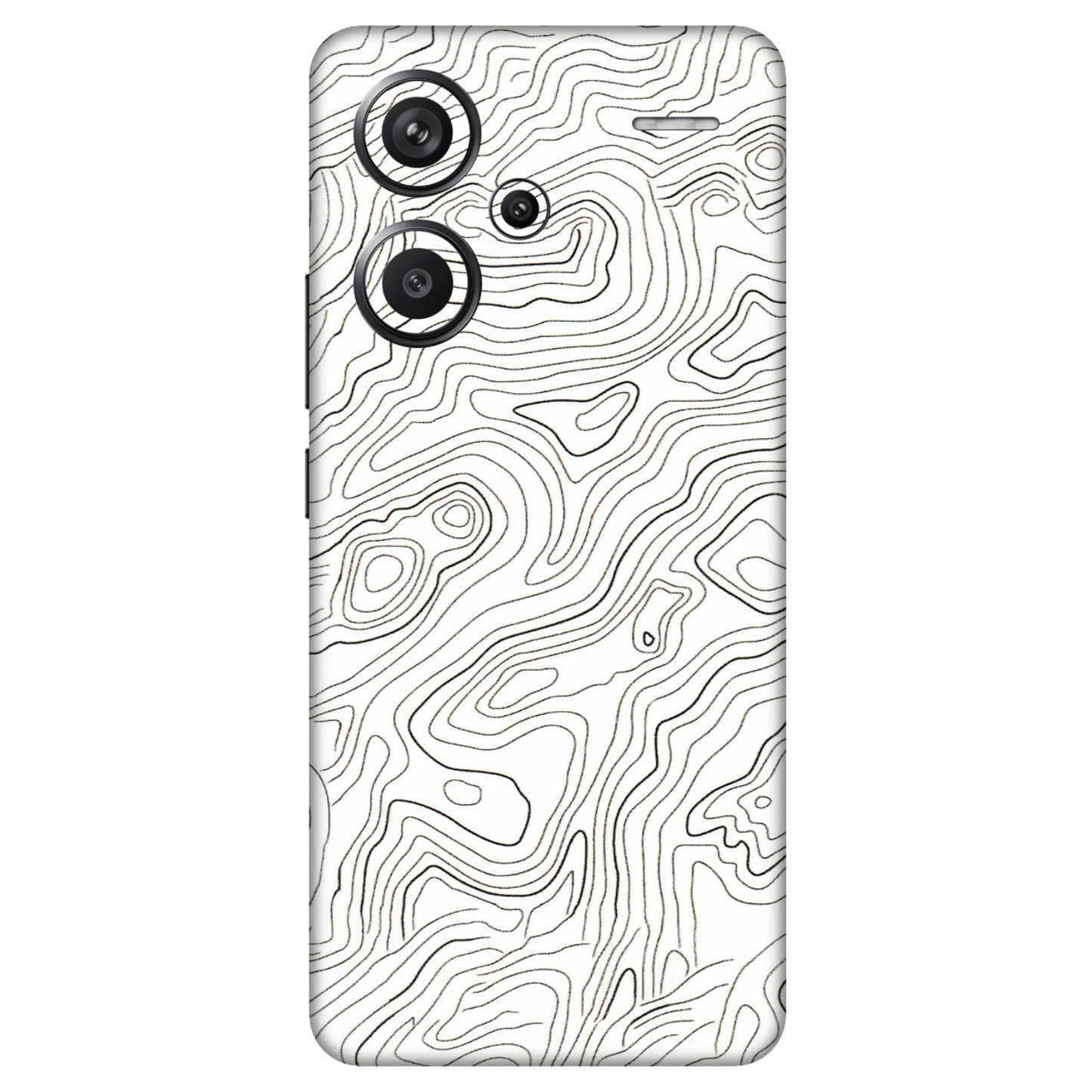 Xiaomi Redmi Phone Skins (All Models) - White Black Swirls - 3D Embossed Finish (L-219) Redmi Note 13 Pro Plus 5G