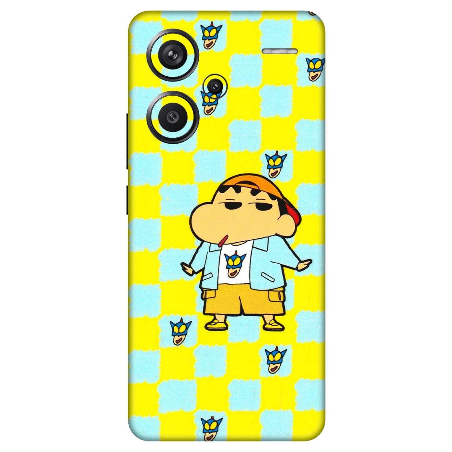 Xiaomi Redmi Phone Skins (All Models) - Yellow Blue Shinchan Cute - 3D Embossed Finish (L-221) Redmi Note 13 Pro Plus 5G