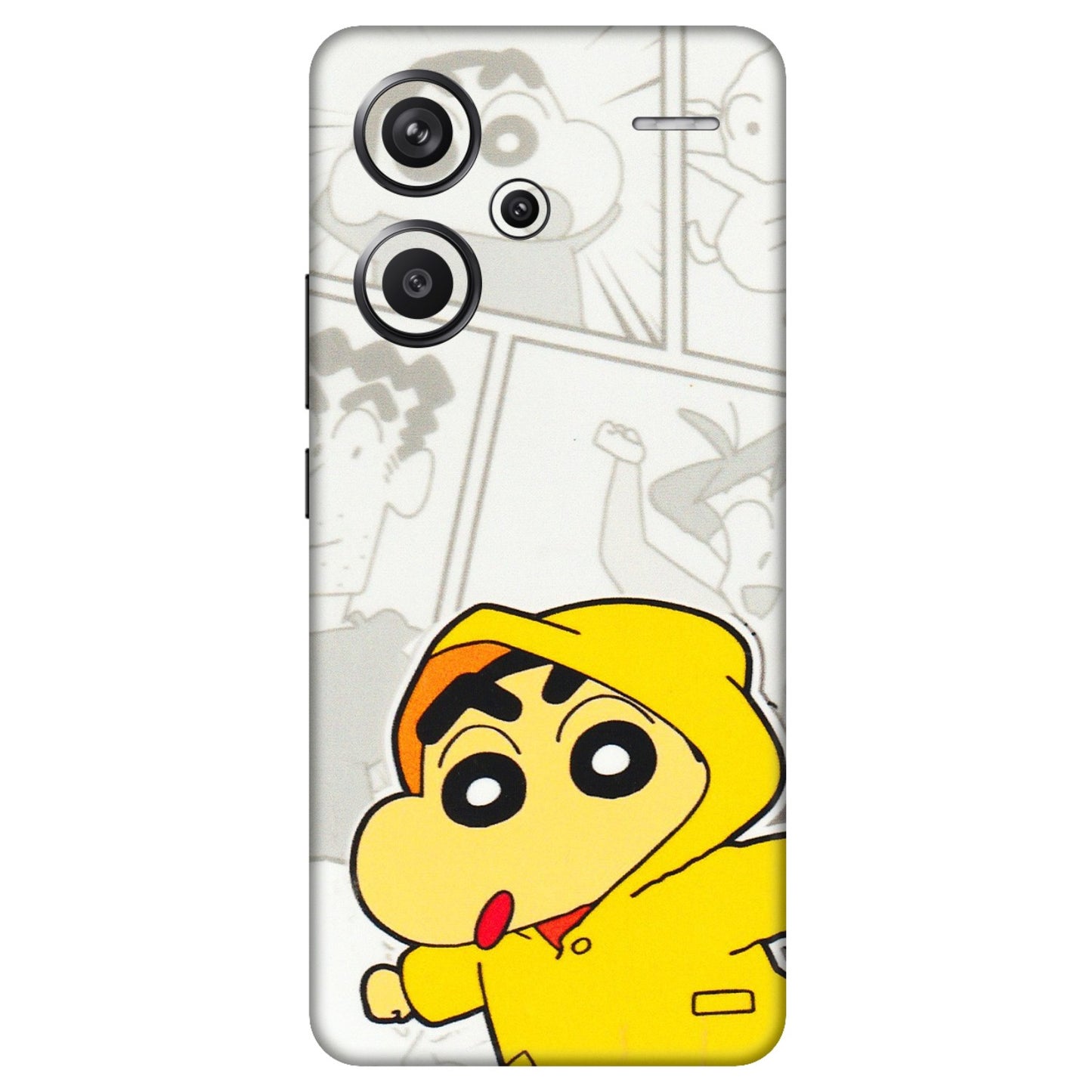 Xiaomi Redmi Phone Skins (All Models) - Yellow Shinchan Comic - 3D Embossed Finish (L-246) Redmi Note 13 Pro Plus 5G