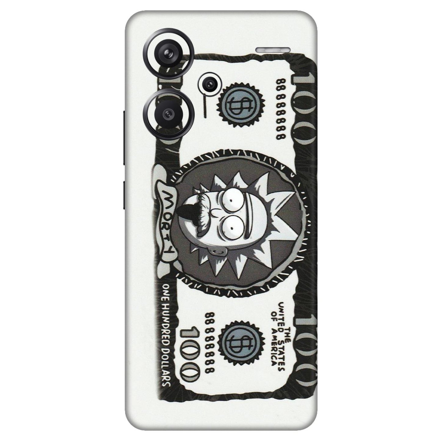 Xiaomi Redmi Phone Skins (All Models) - Rick And Morty Hundred Dollar Anime - Matte Finish (M-161) Redmi Note 13 Pro Plus 5G