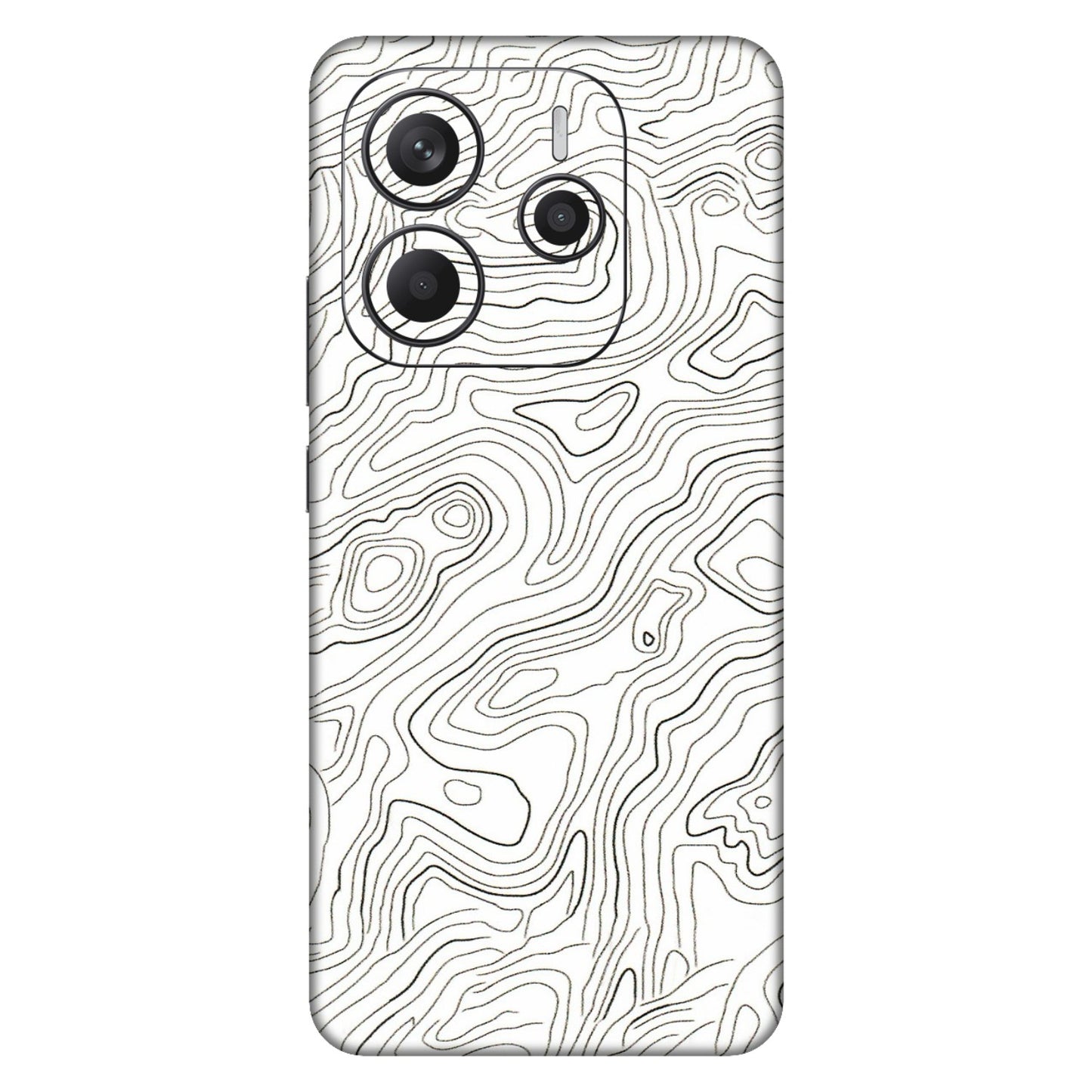 Xiaomi Redmi Phone Skins (All Models) - White Black Swirls - 3D Embossed Finish (L-219) Redmi Note 14 5G