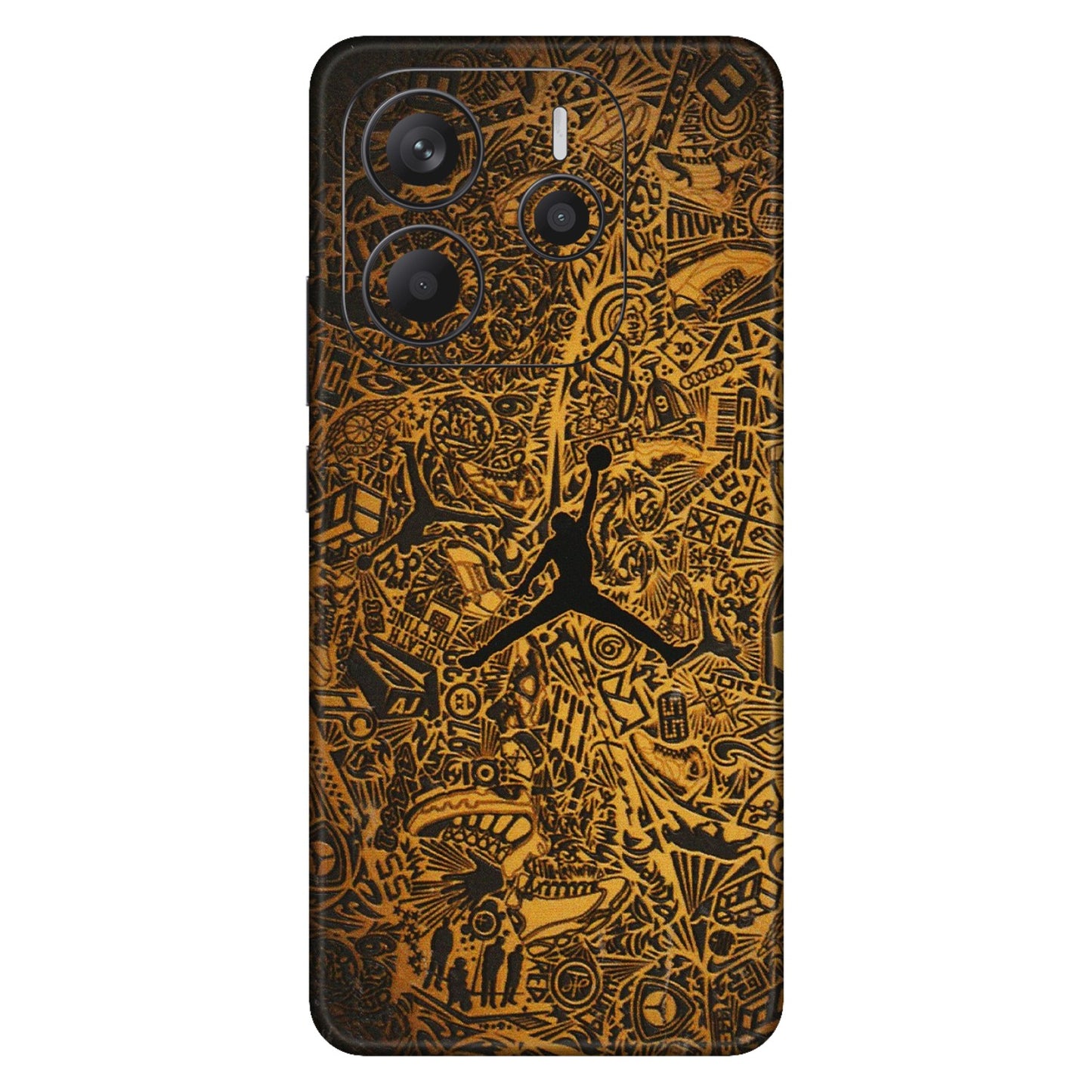 Xiaomi Redmi Phone Skins (All Models) - Premium Gold Basketball Player - 3D Embossed Finish (L-236) Redmi Note 14 5G