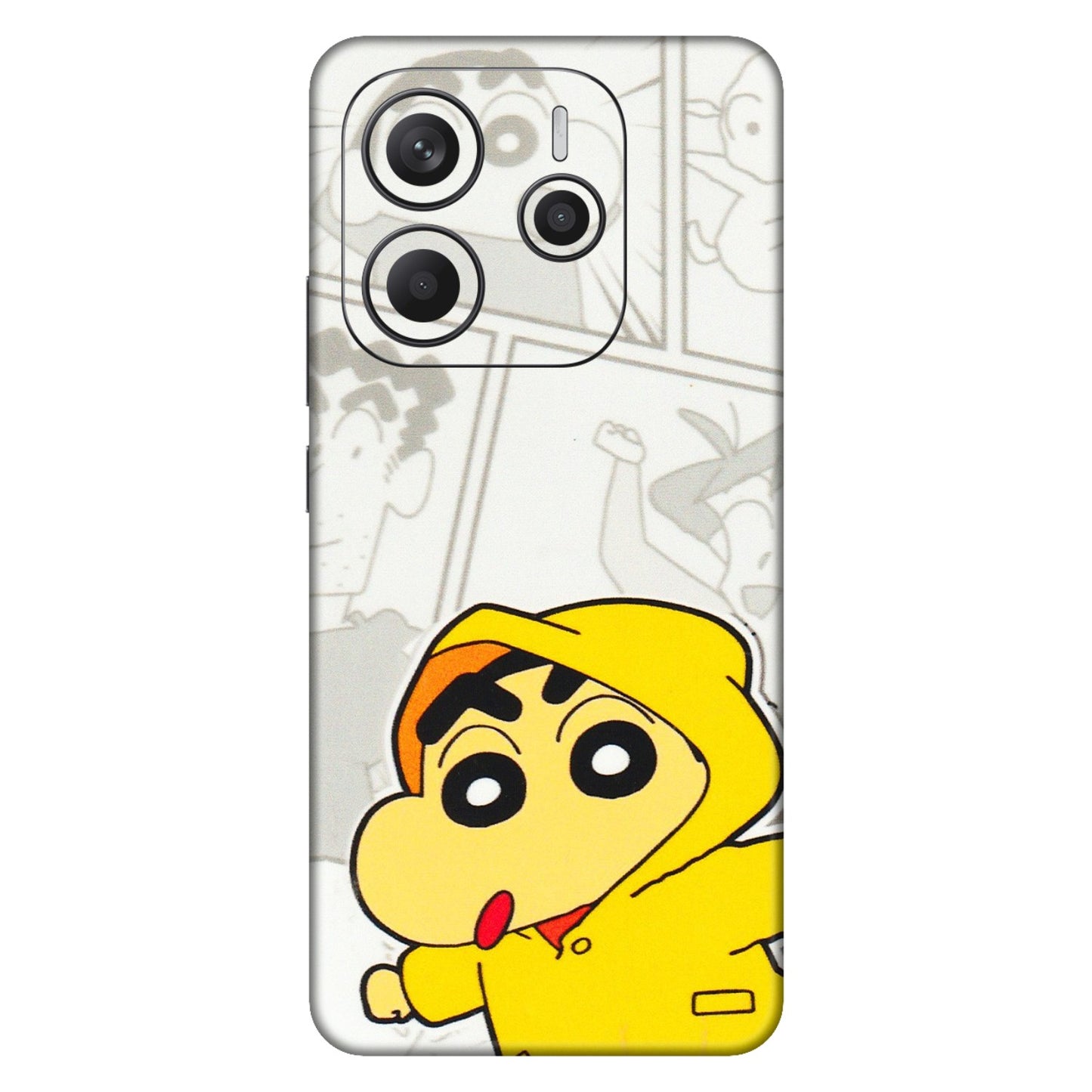 Xiaomi Redmi Phone Skins (All Models) - Yellow Shinchan Comic - 3D Embossed Finish (L-246) Redmi Note 14 5G