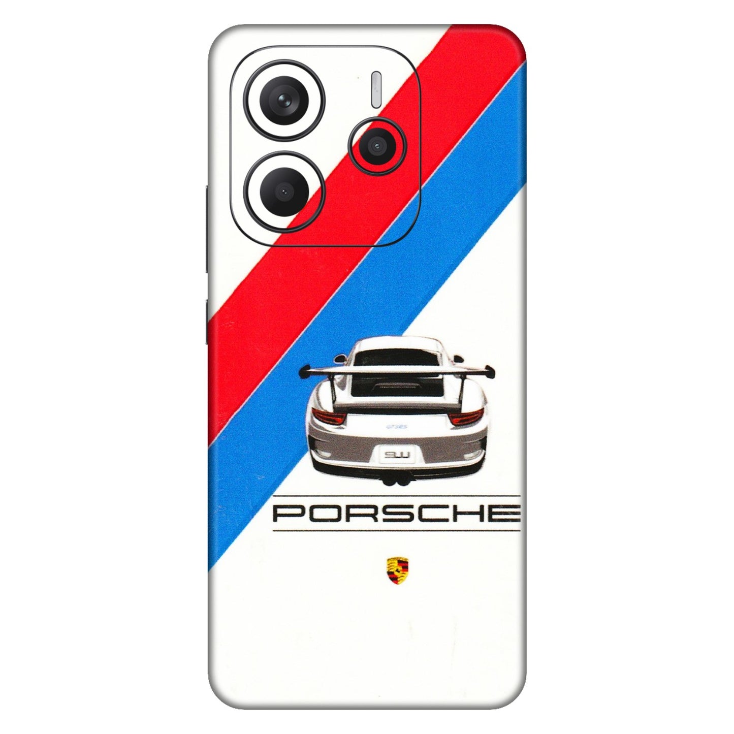 Xiaomi Redmi Phone Skins (All Models) - Porche Car Sober Logo - 3D Embossed Finish (L-248) Redmi Note 14 5G
