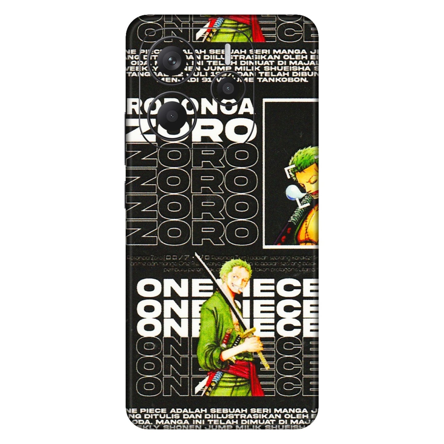 Xiaomi Redmi Phone Skins (All Models) - One Piece Zoro - 3D Embossed Finish (L-250) Redmi Note 14 5G
