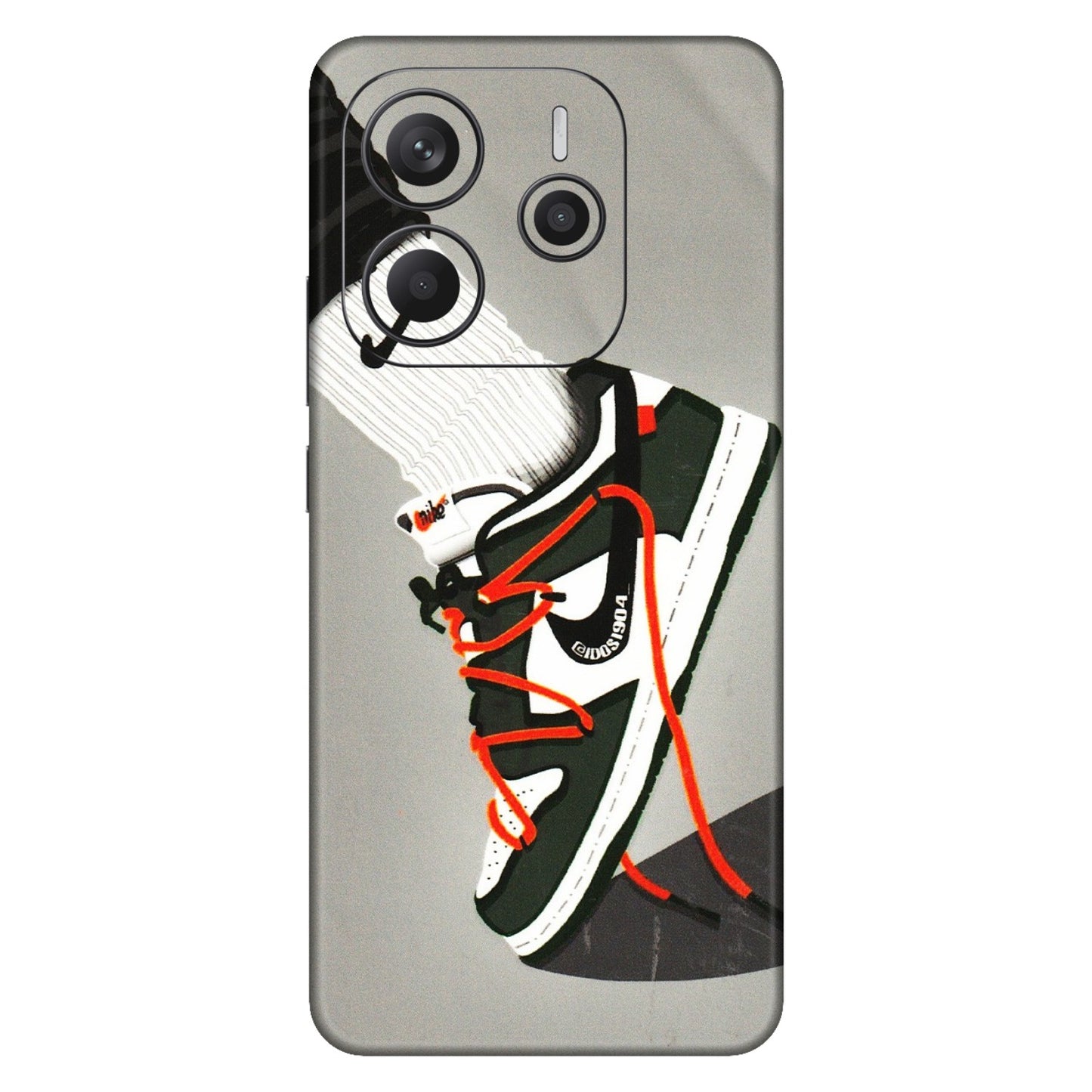 Xiaomi Redmi Phone Skins (All Models) - New Grey Sneaker - 3D Embossed Finish (L-261) Redmi Note 14 5G
