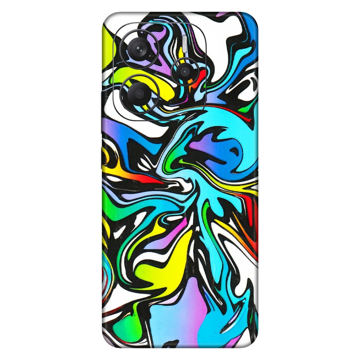 Xiaomi Redmi Phone Skins (All Models) - Abstract Colour Paints - 3D Embossed Finish (L-271) Redmi Note 14 5G