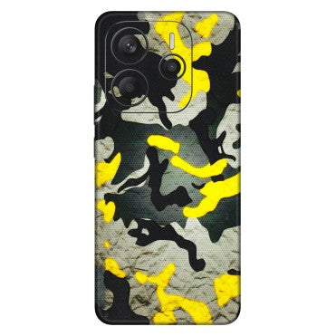 Xiaomi Redmi Phone Skins (All Models) - Yellow Camouflage - 3D Embossed Finish (L-61) Redmi Note 14 5G