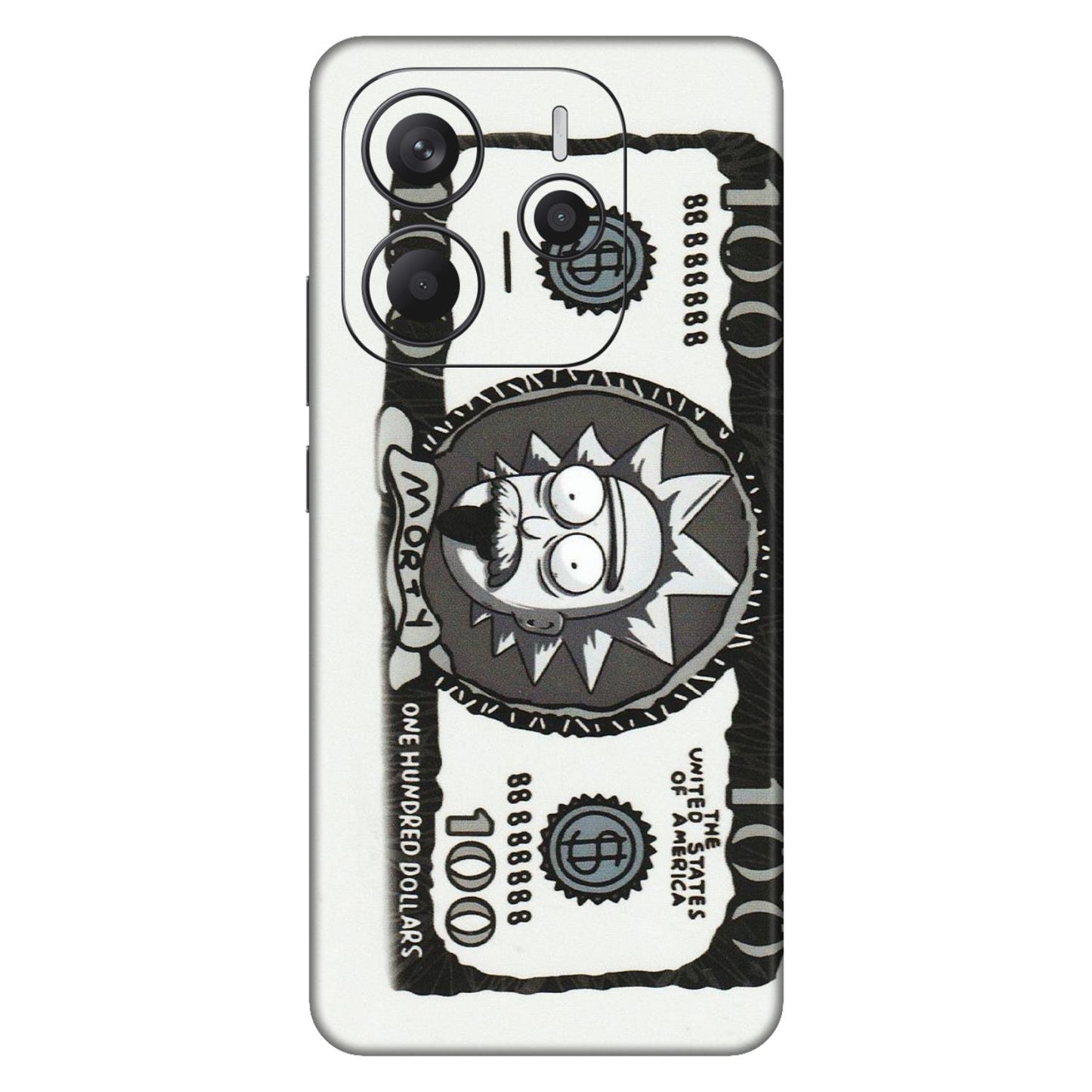 Xiaomi Redmi Phone Skins (All Models) - Rick And Morty Hundred Dollar Anime - Matte Finish (M-161) Redmi Note 14 5G