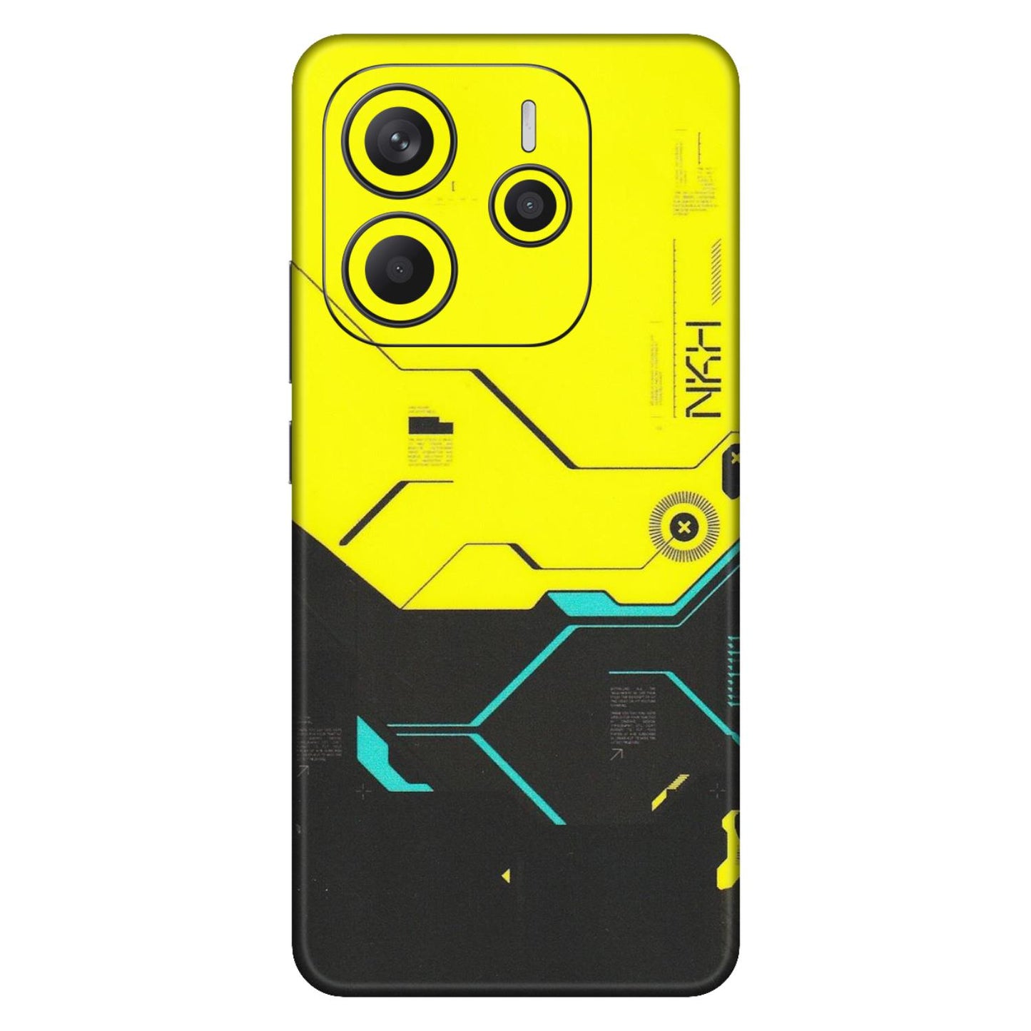 Xiaomi Redmi Phone Skins (All Models) - Black Yellow Technica - Matte Finish (M-53) Redmi Note 14 5G