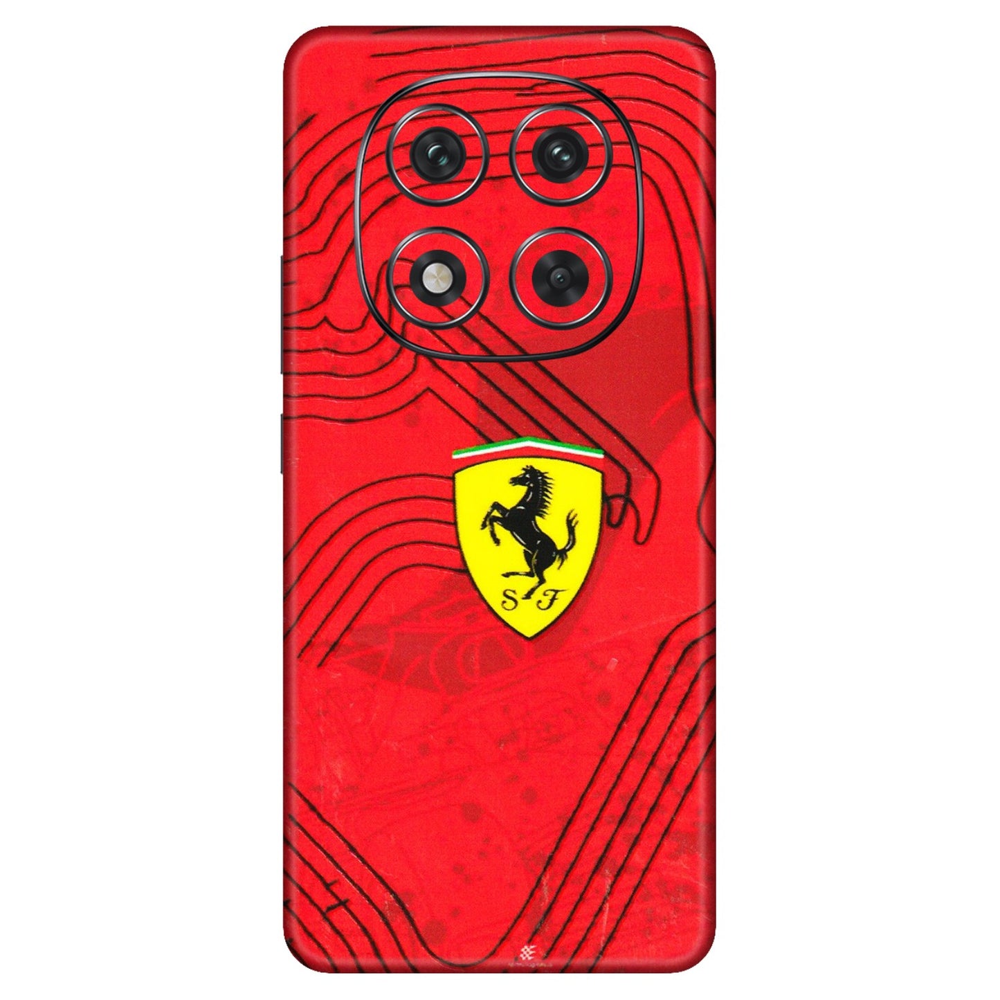 Xiaomi Redmi Phone Skins (All Models) - Red Ferrari Logo Stylish - 3D Embossed Finish (L-238) Redmi Note 14 Pro 5G