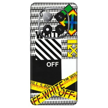 Xiaomi Redmi Phone Skins (All Models) - White Off Abstract - 3D Embossed Finish (L-172) Redmi Note 14 Pro Plus 5G