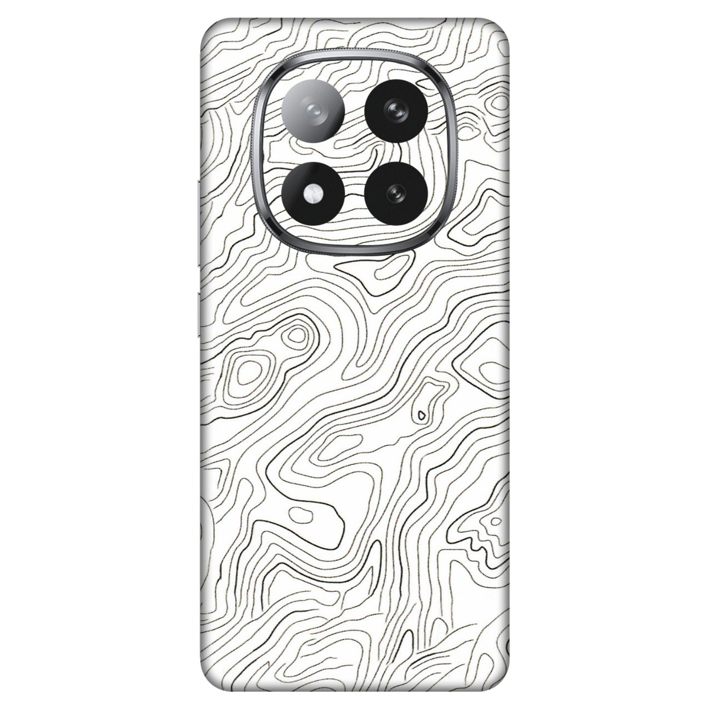 Xiaomi Redmi Phone Skins (All Models) - White Black Swirls - 3D Embossed Finish (L-219) Redmi Note 14 Pro Plus 5G