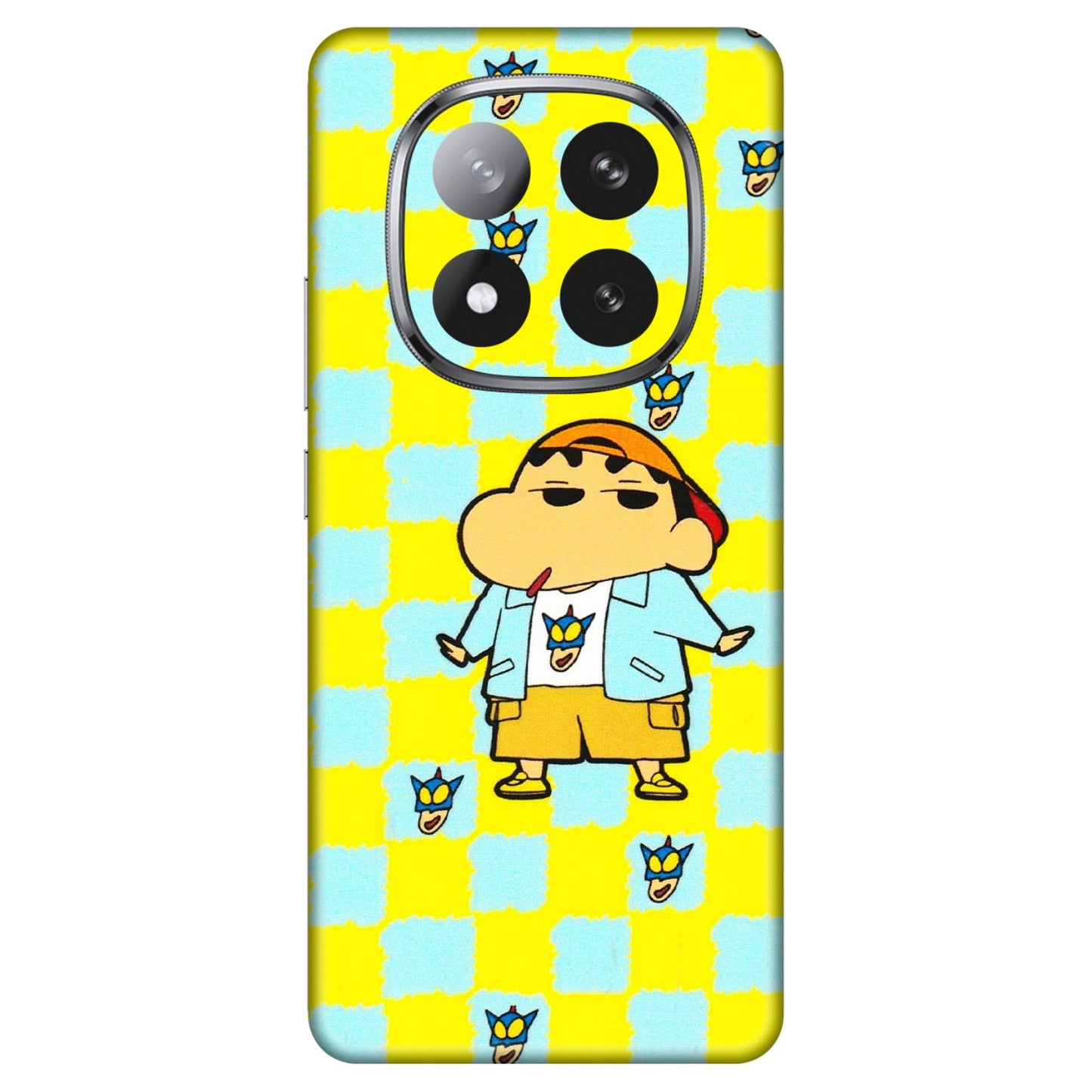 Xiaomi Redmi Phone Skins (All Models) - Yellow Blue Shinchan Cute - 3D Embossed Finish (L-221) Redmi Note 14 Pro Plus 5G