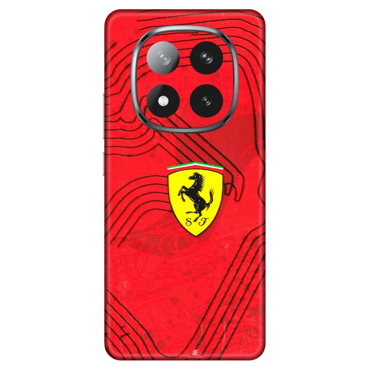 Xiaomi Redmi Phone Skins (All Models) - Red Ferrari Logo Stylish - 3D Embossed Finish (L-238) Redmi Note 14 Pro Plus 5G