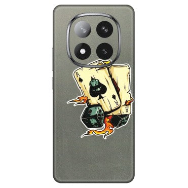 Xiaomi Redmi Phone Skins (All Models) - Grey Cards Of Ace - 3D Embossed Finish (L-77) Redmi Note 14 Pro Plus 5G