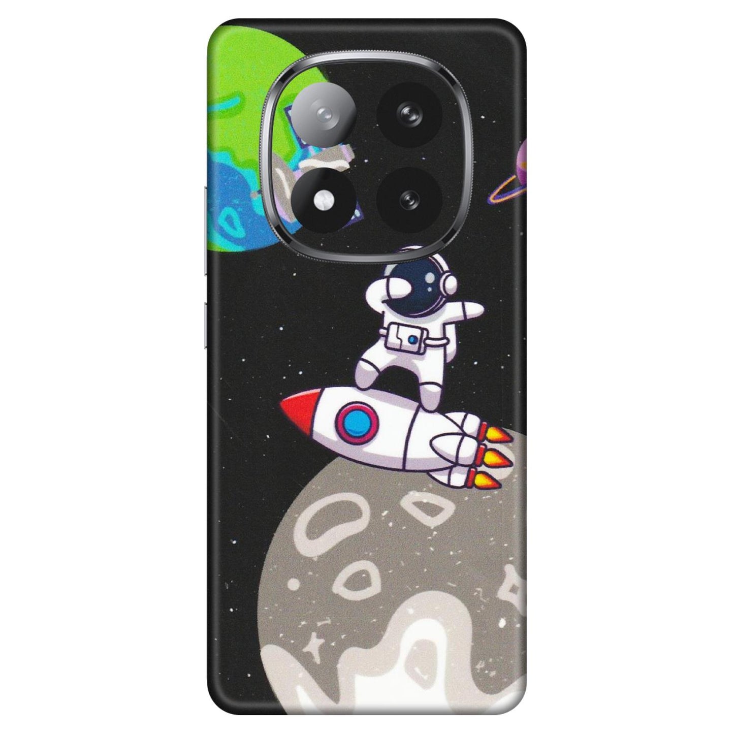 Xiaomi Redmi Phone Skins (All Models) - Astronaut Vibing Toon Running - Matte Finish (M-39) Redmi Note 14 Pro Plus 5G