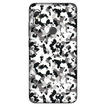 Xiaomi Redmi Phone Skins (All Models) - White Black Camouflage - 3D Embossed Finish (L-18) Redmi Note 6 Pro