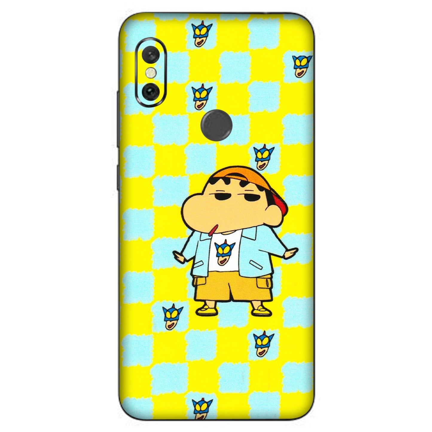 Xiaomi Redmi Phone Skins (All Models) - Yellow Blue Shinchan Cute - 3D Embossed Finish (L-221) Redmi Note 6 Pro