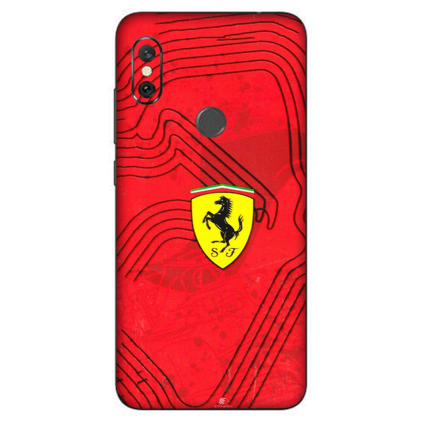 Xiaomi Redmi Phone Skins (All Models) - Red Ferrari Logo Stylish - 3D Embossed Finish (L-238) Redmi Note 6 Pro