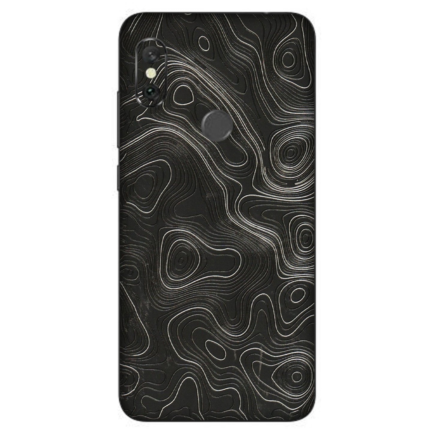 Xiaomi Redmi Phone Skins (All Models) - Abstract White Line Map - 3D Embossed Finish (L-269) Redmi Note 6 Pro