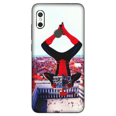 Xiaomi Redmi Phone Skins (All Models) - Spiderman Hanging - 3D Embossed Finish (L-53) Redmi Note 6 Pro