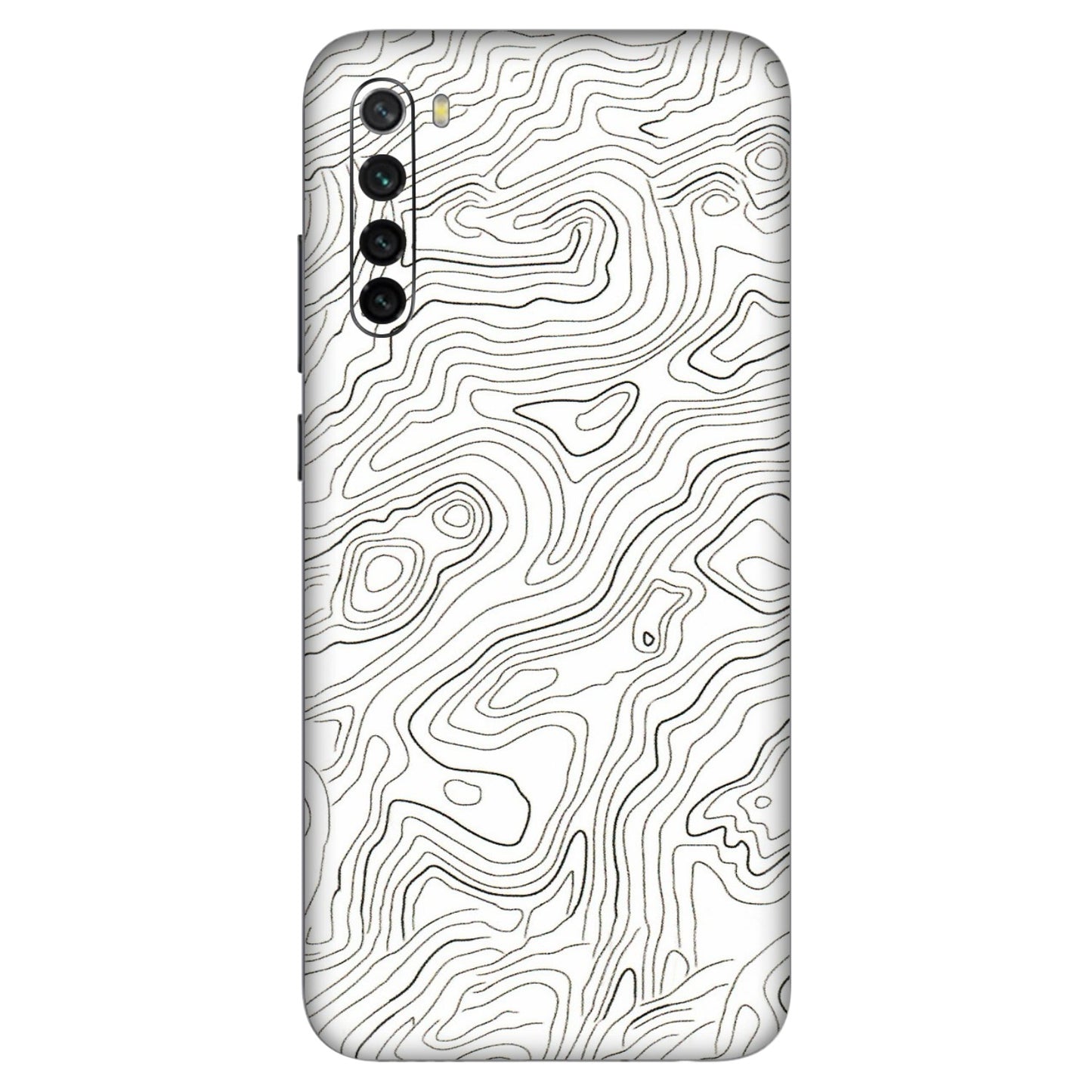 Xiaomi Redmi Phone Skins (All Models) - White Black Swirls - 3D Embossed Finish (L-219) Redmi Note 8