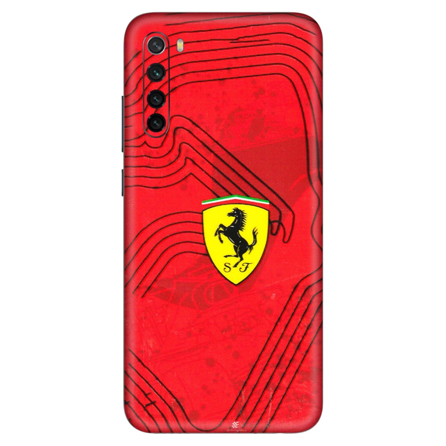 Xiaomi Redmi Phone Skins (All Models) - Red Ferrari Logo Stylish - 3D Embossed Finish (L-238) Redmi Note 8