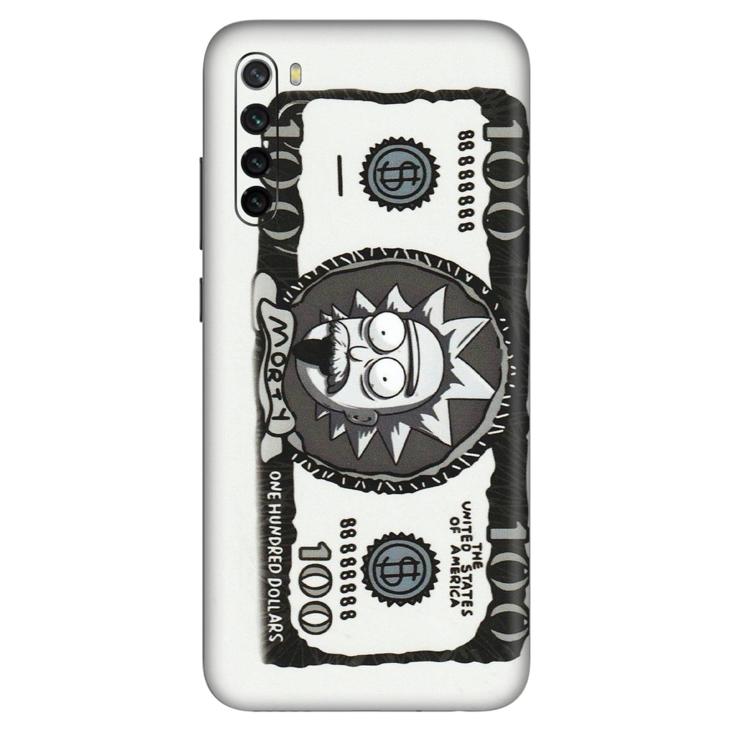 Xiaomi Redmi Phone Skins (All Models) - Rick And Morty Hundred Dollar Anime - Matte Finish (M-161) Redmi Note 8