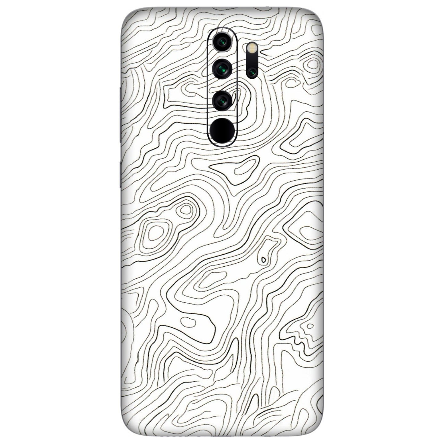 Xiaomi Redmi Phone Skins (All Models) - White Black Swirls - 3D Embossed Finish (L-219) Redmi Note 8 Pro