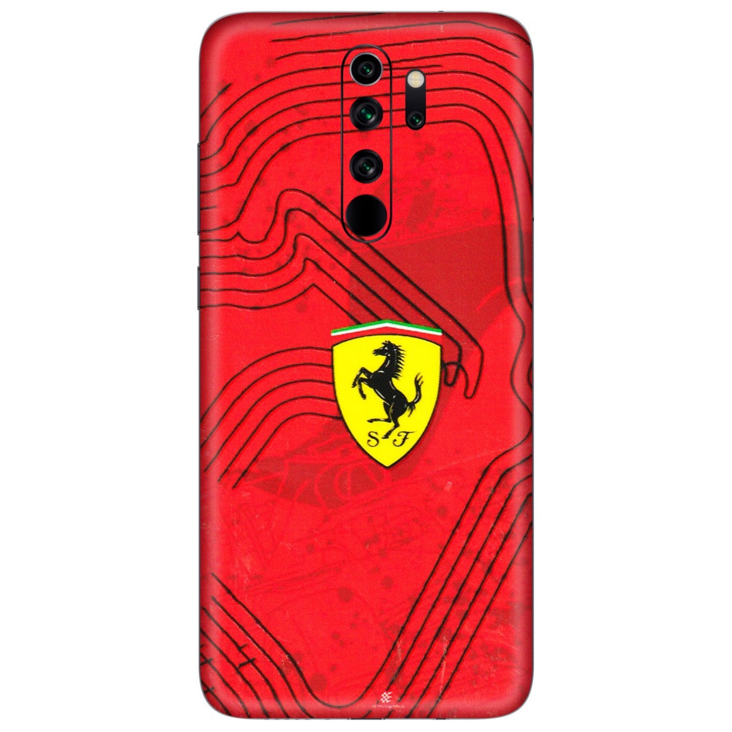 Xiaomi Redmi Phone Skins (All Models) - Red Ferrari Logo Stylish - 3D Embossed Finish (L-238) Redmi Note 8 Pro