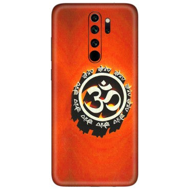 Xiaomi Redmi Phone Skins (All Models) - Aum Shiv Orange - 3D Embossed Finish (L-32) Redmi Note 8 Pro