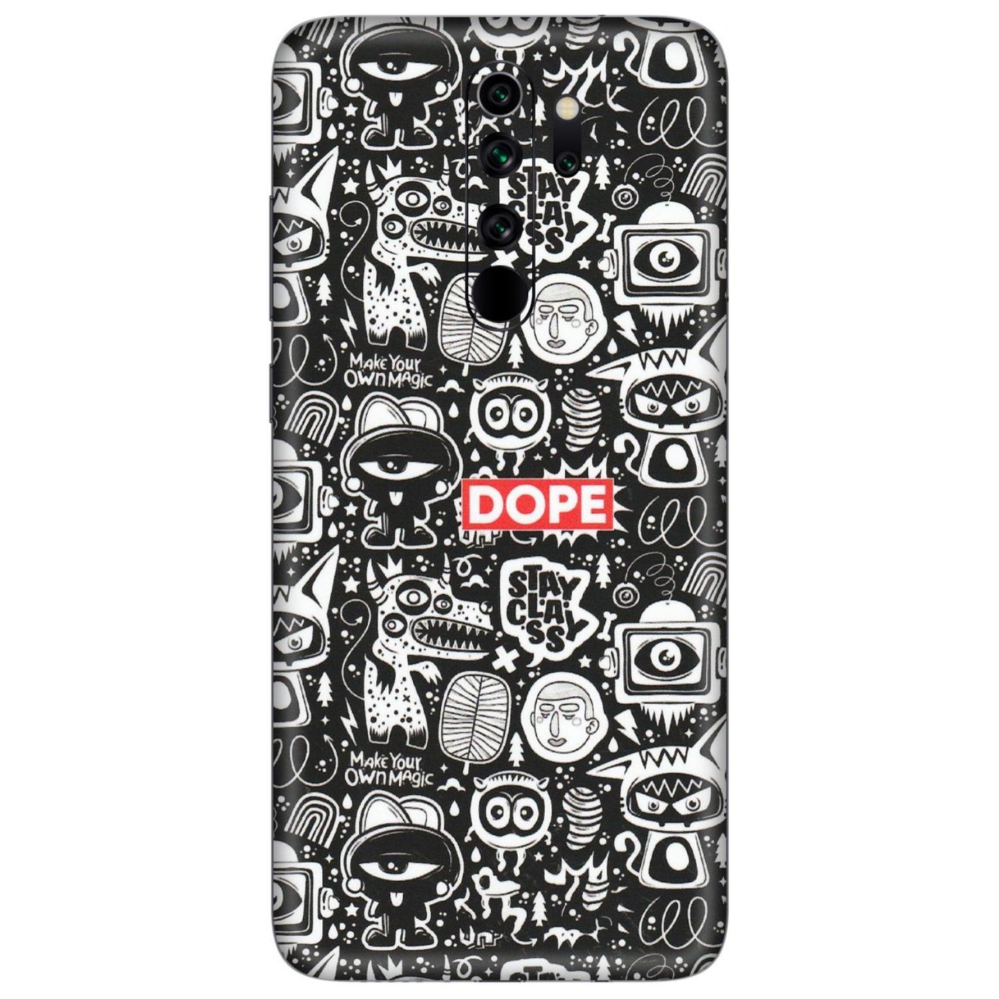 Xiaomi Redmi Phone Skins (All Models) - Dope Stay Classy Black Doodles - Matte Finish (M-126) Redmi Note 8 Pro