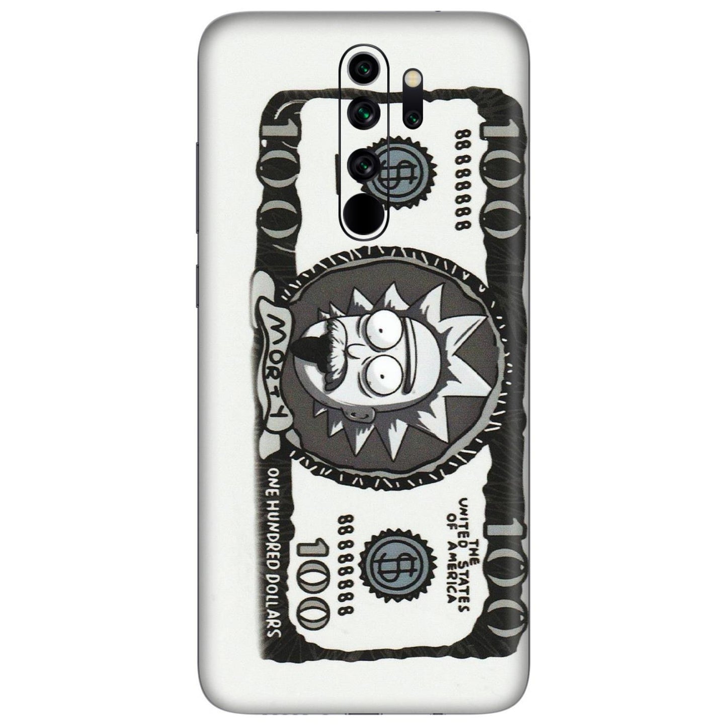 Xiaomi Redmi Phone Skins (All Models) - Rick And Morty Hundred Dollar Anime - Matte Finish (M-161) Redmi Note 8 Pro