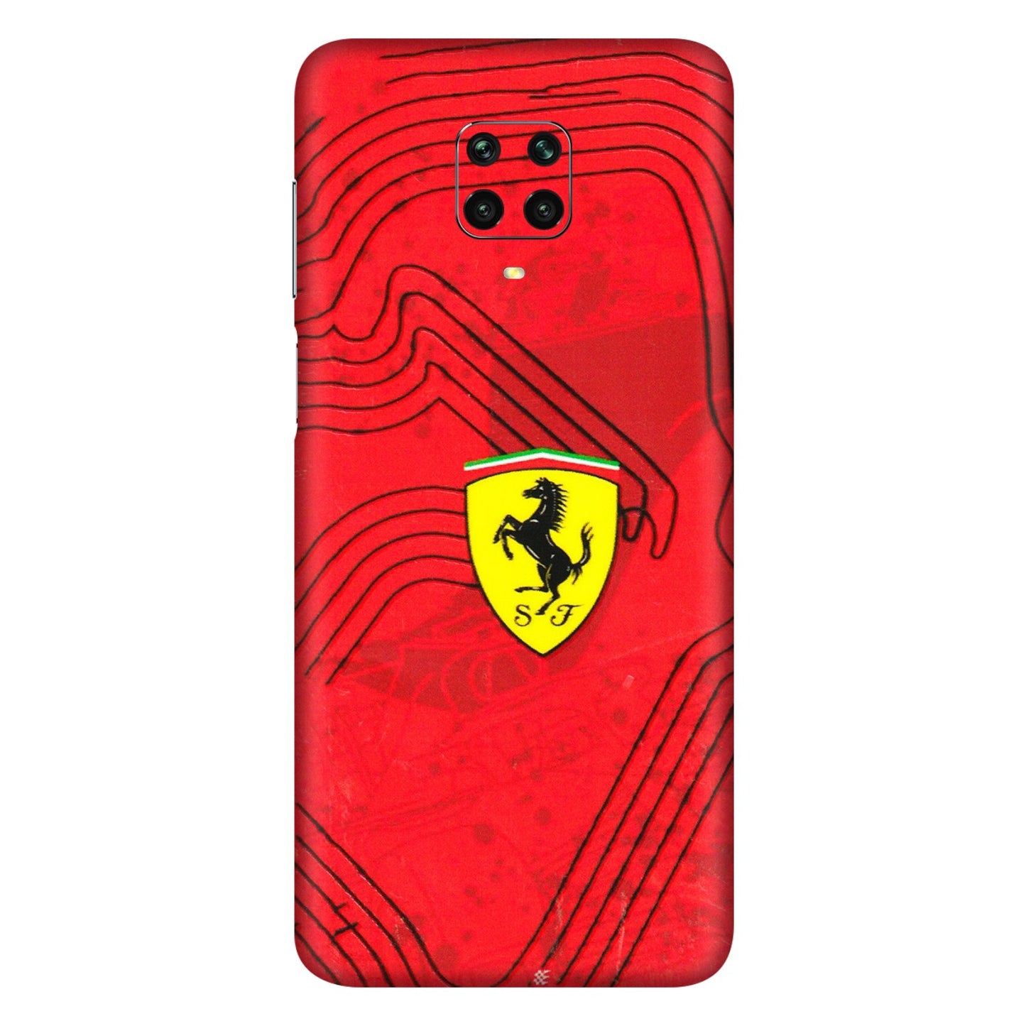 Xiaomi Redmi Phone Skins (All Models) - Red Ferrari Logo Stylish - 3D Embossed Finish (L-238) Redmi Note 9 Pro Max